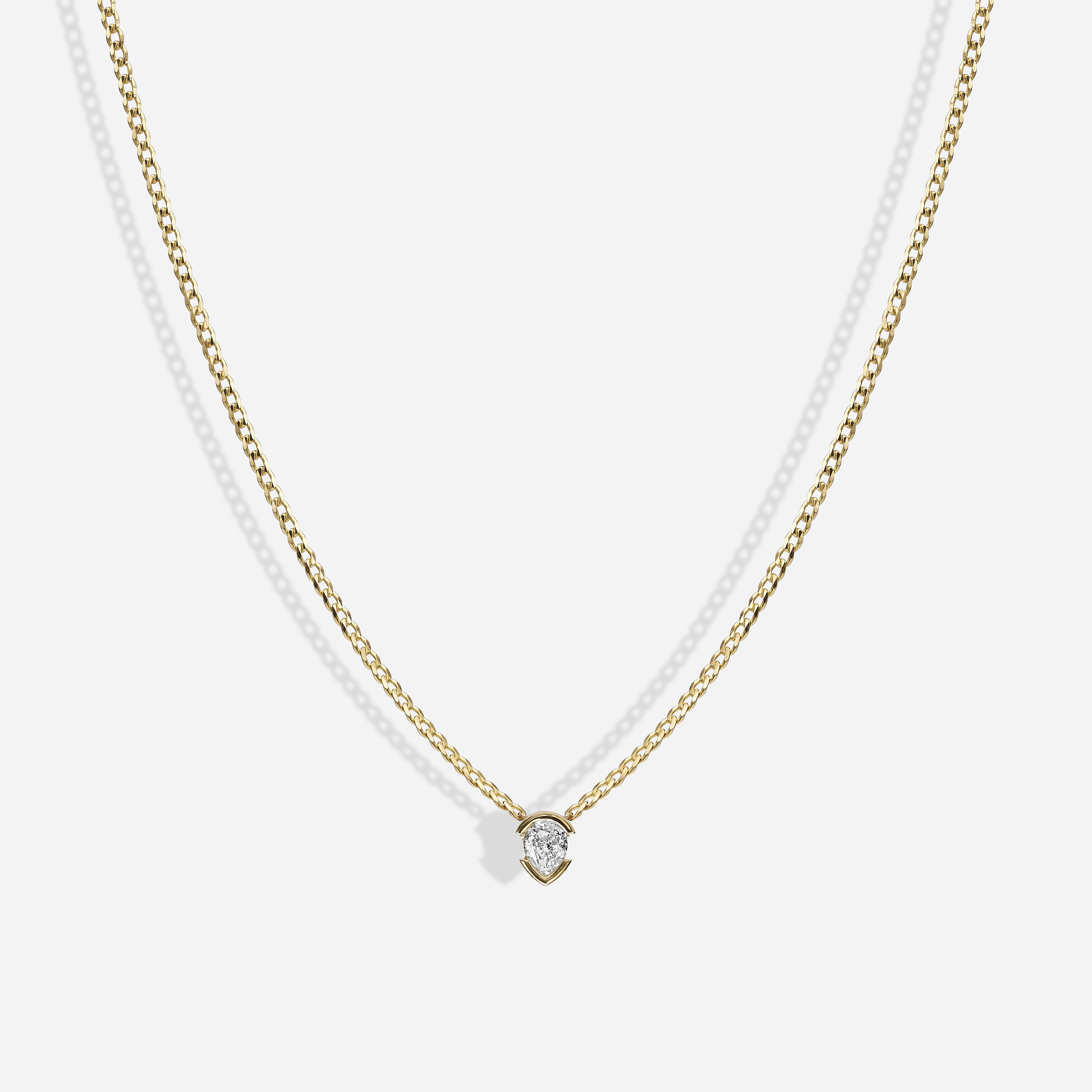 The Kiss Necklace | Pear Diamond