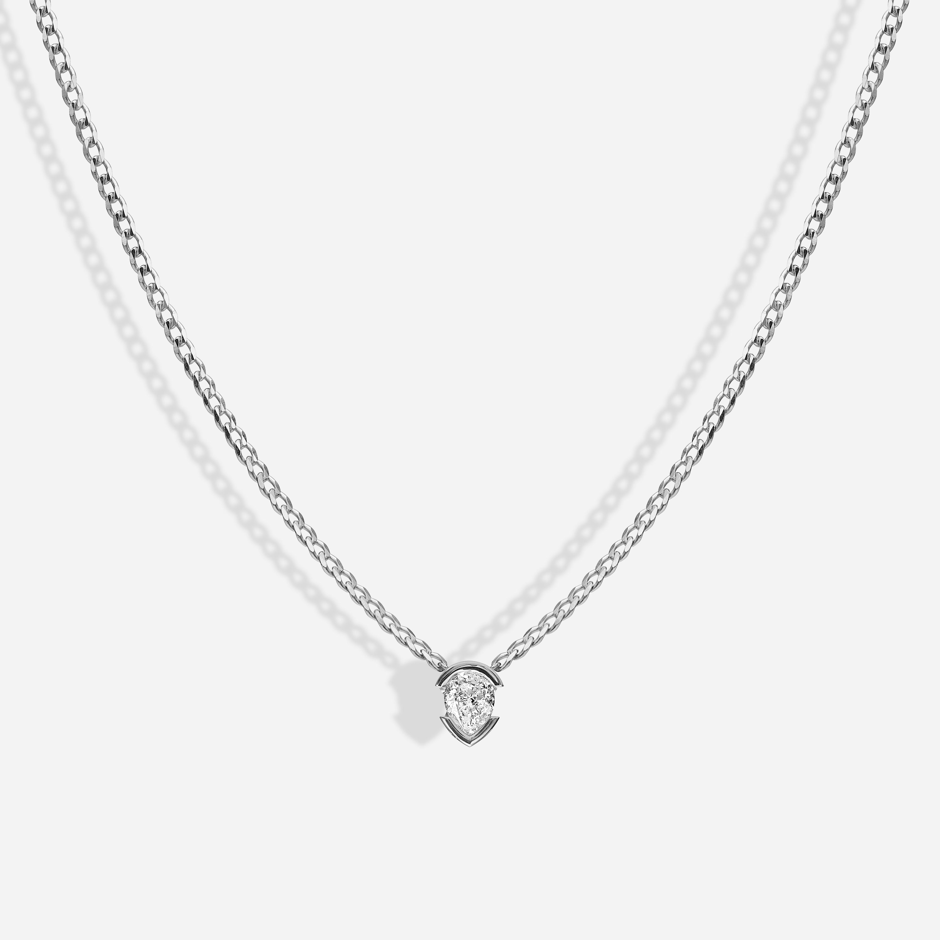 The Kiss Necklace | Pear Diamond