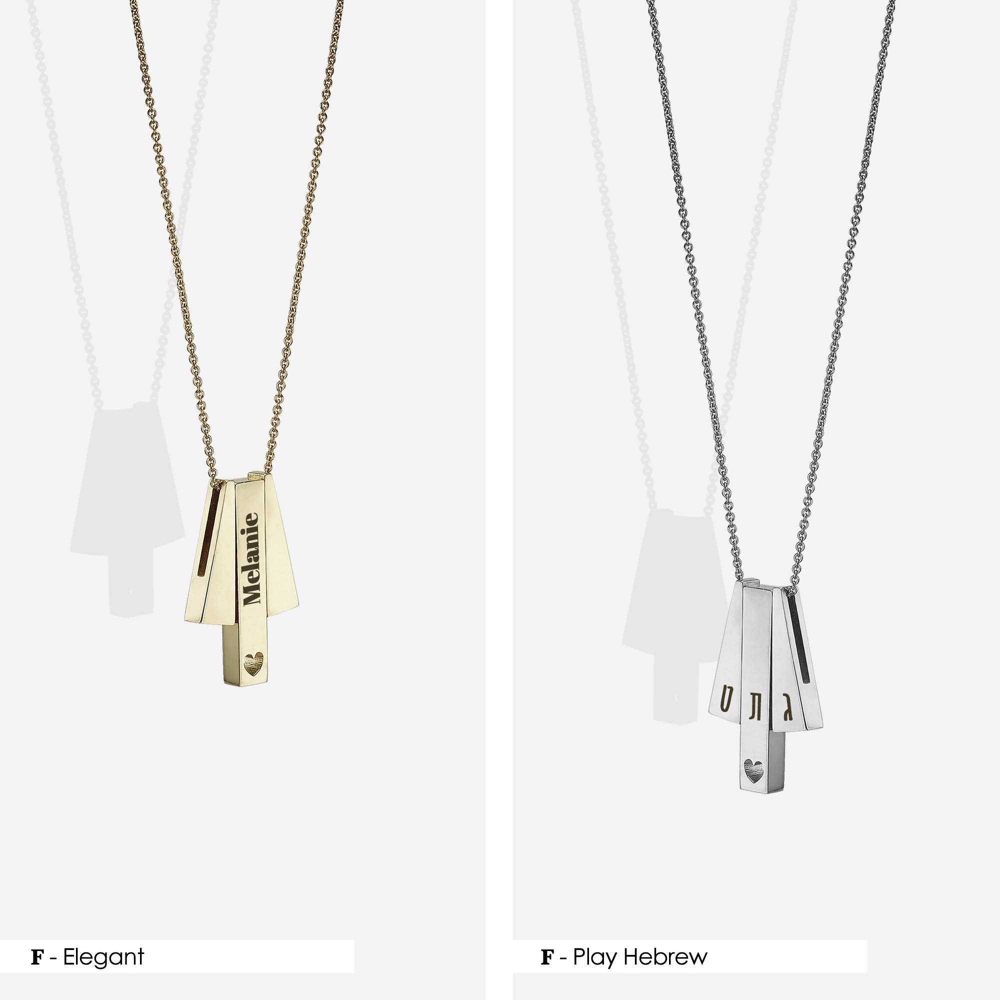 Love Bar | Heart (3 Pendants)