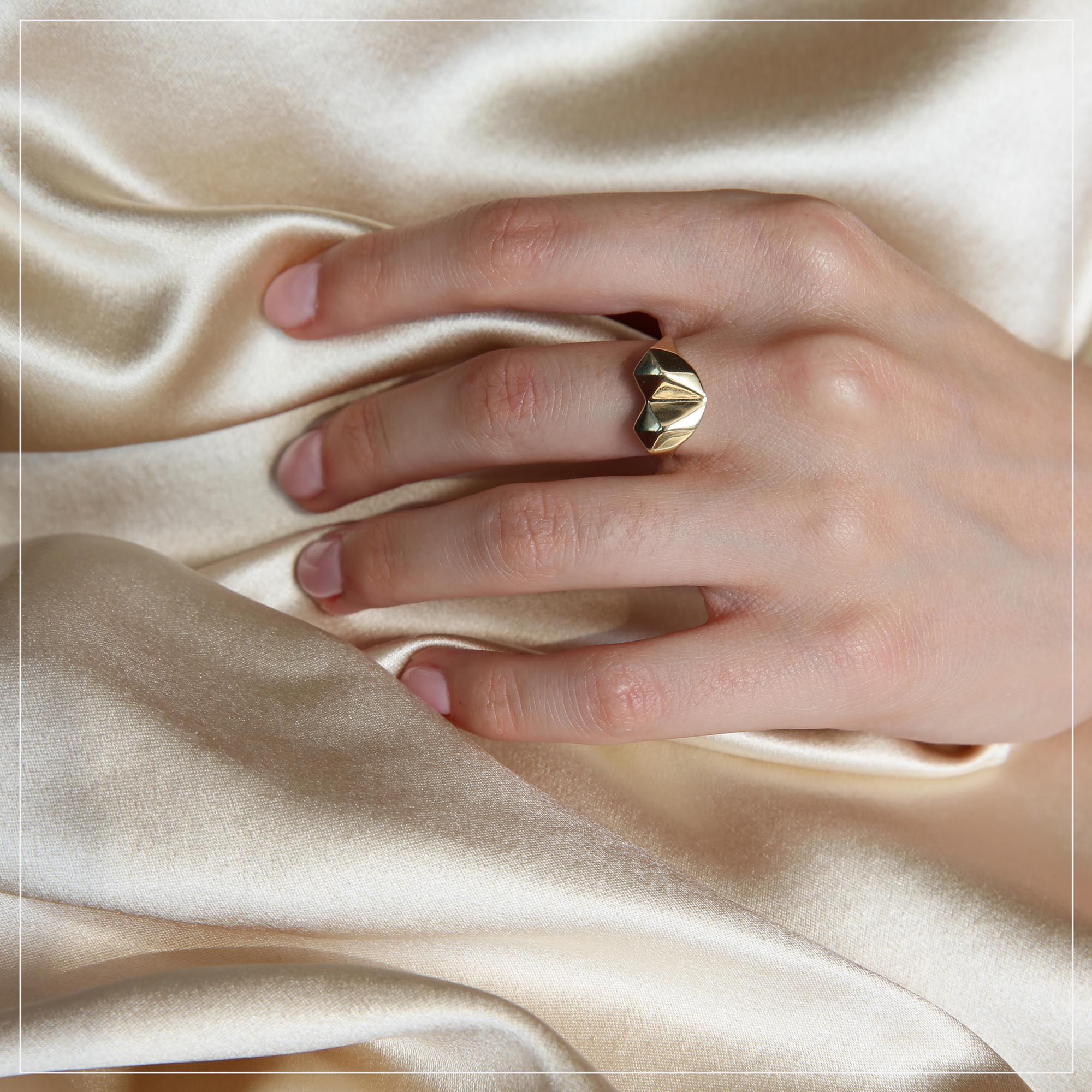 Geometric Heart Ring