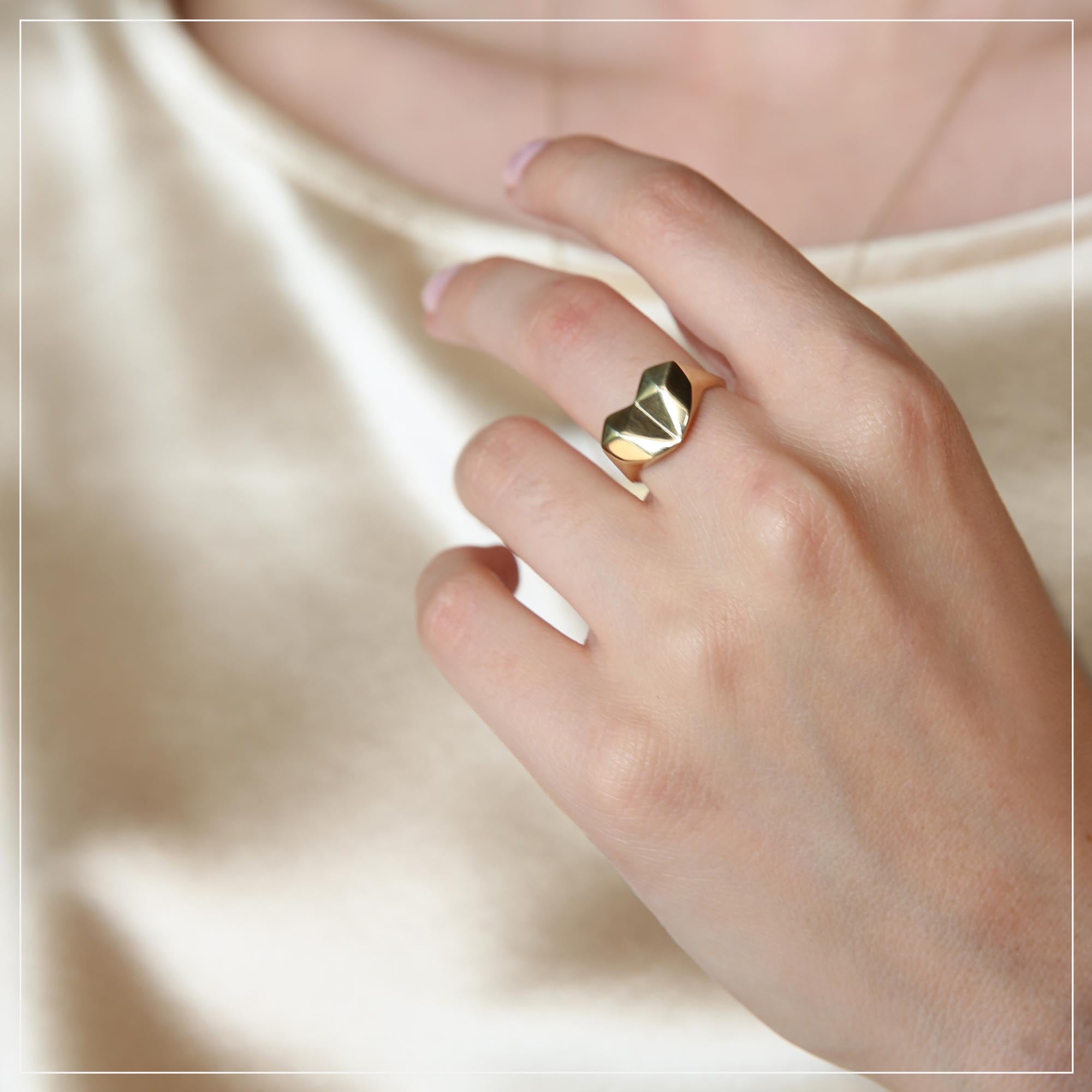 Geometric Heart Ring