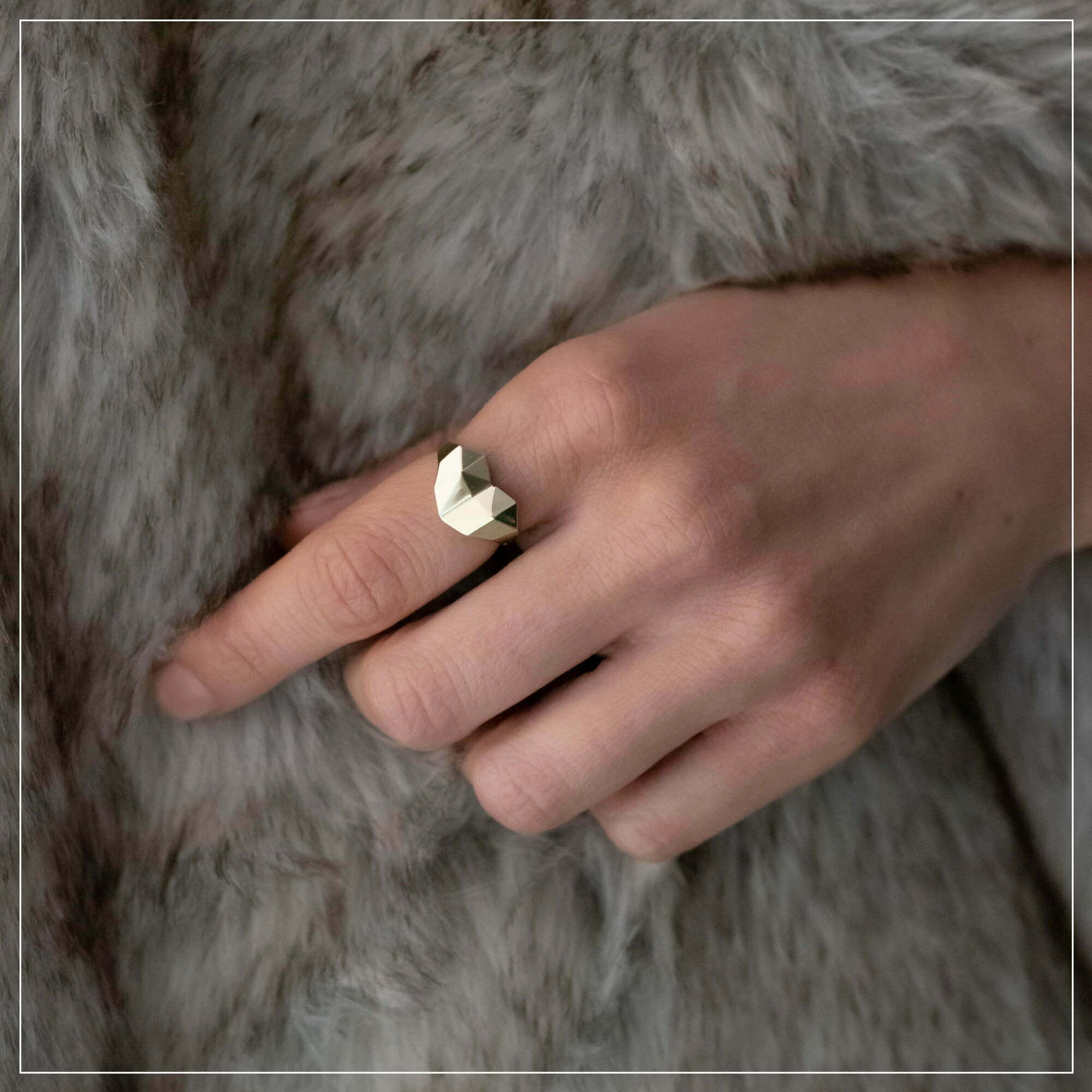 Geometric Heart Ring