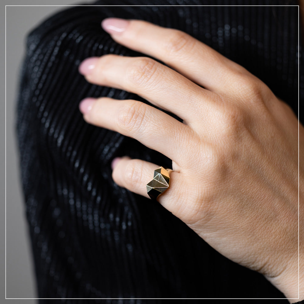 Geometric Heart Ring