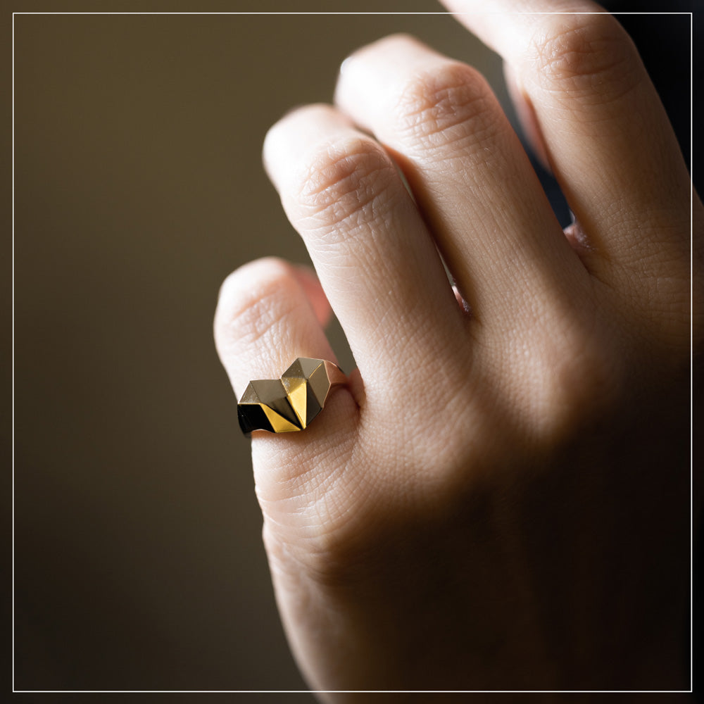 Geometric Heart Ring