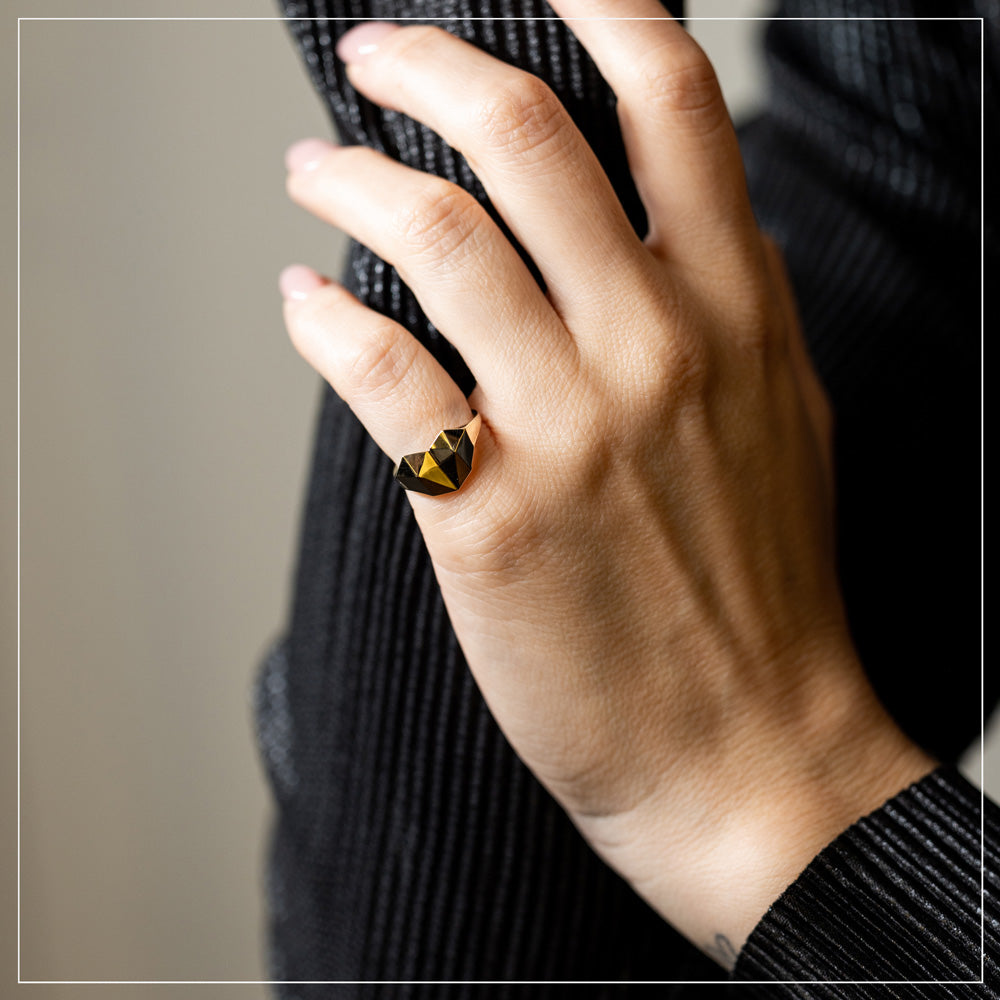Geometric Heart Ring