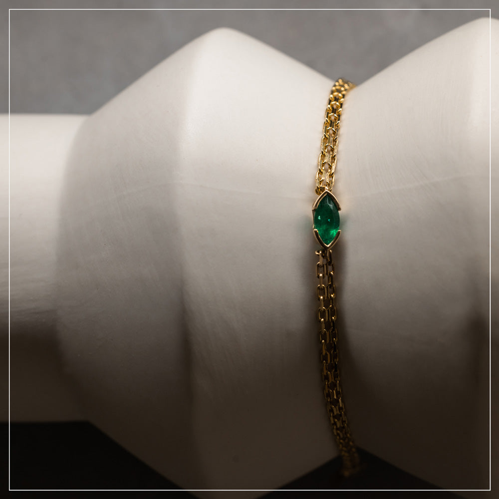 The Kiss Bracelet | Marquise Emerald