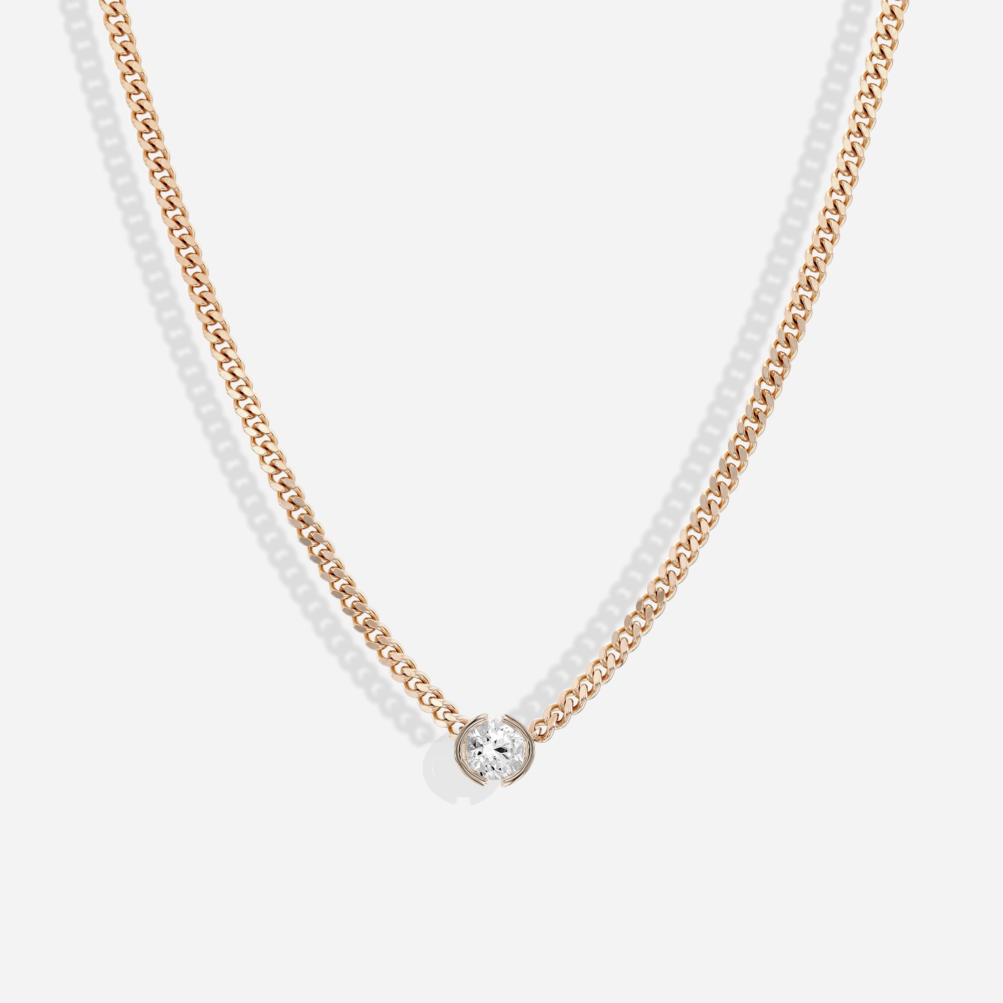 The Kiss Necklace | Round Diamond