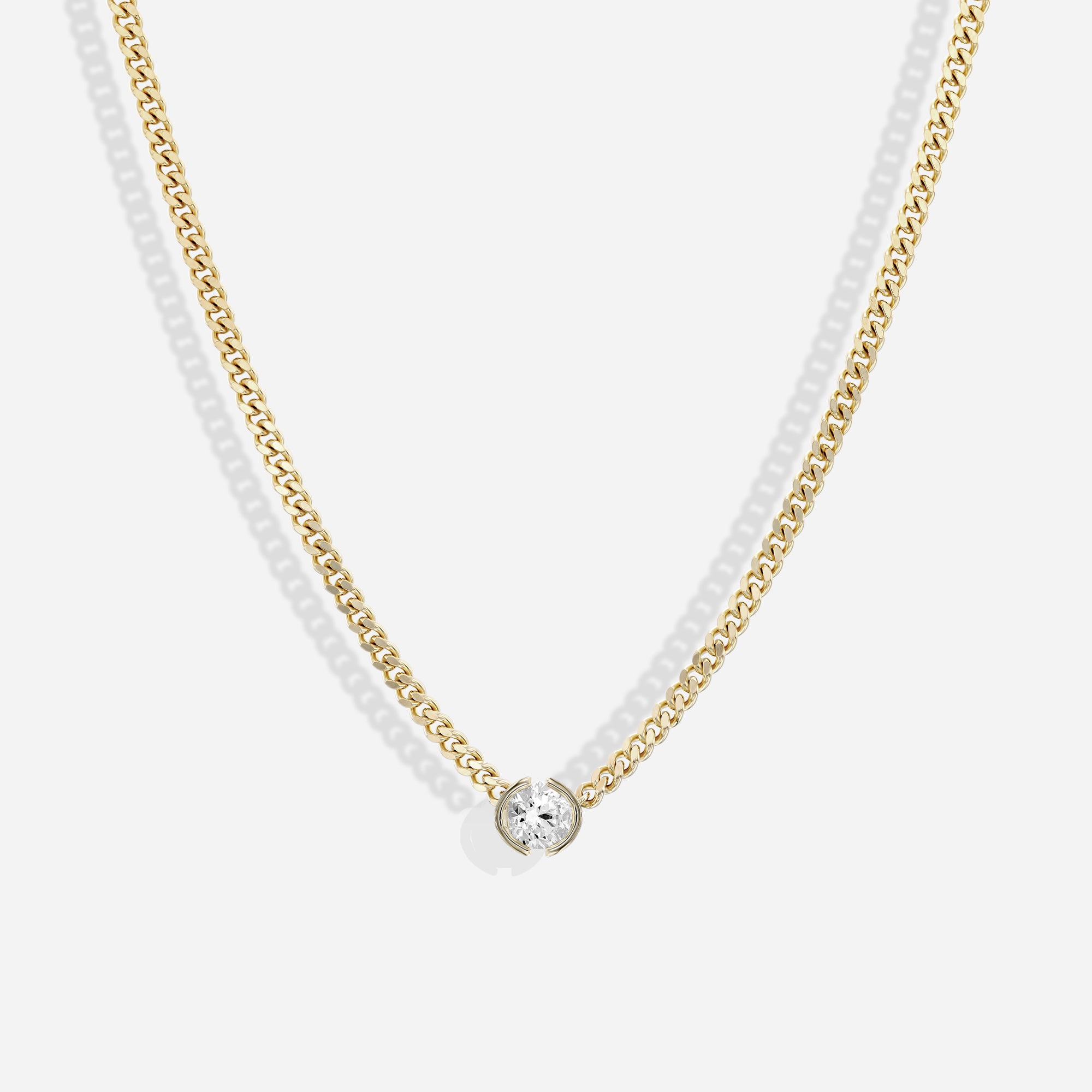 The Kiss Necklace | Round Diamond