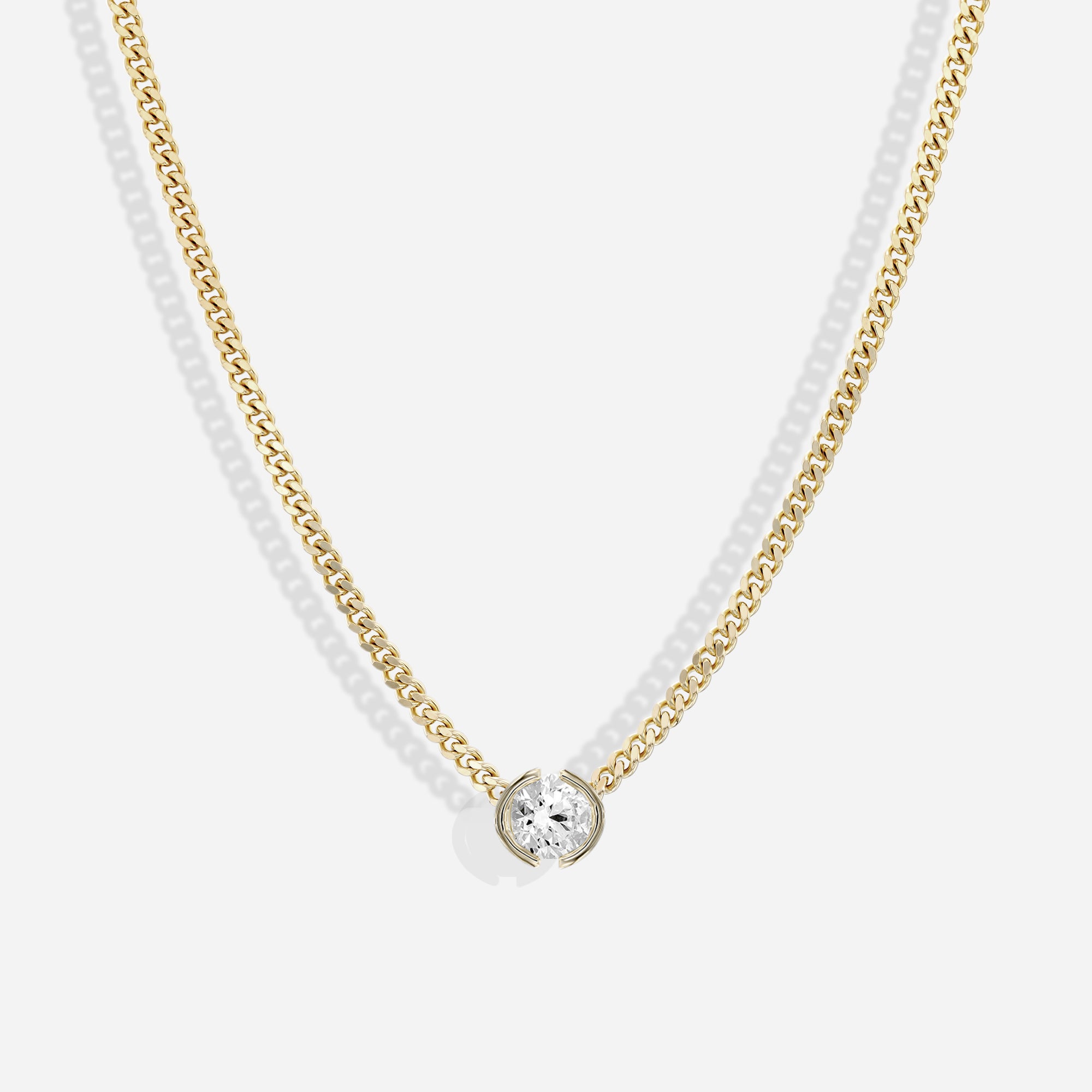 The Kiss Necklace | Round Diamond