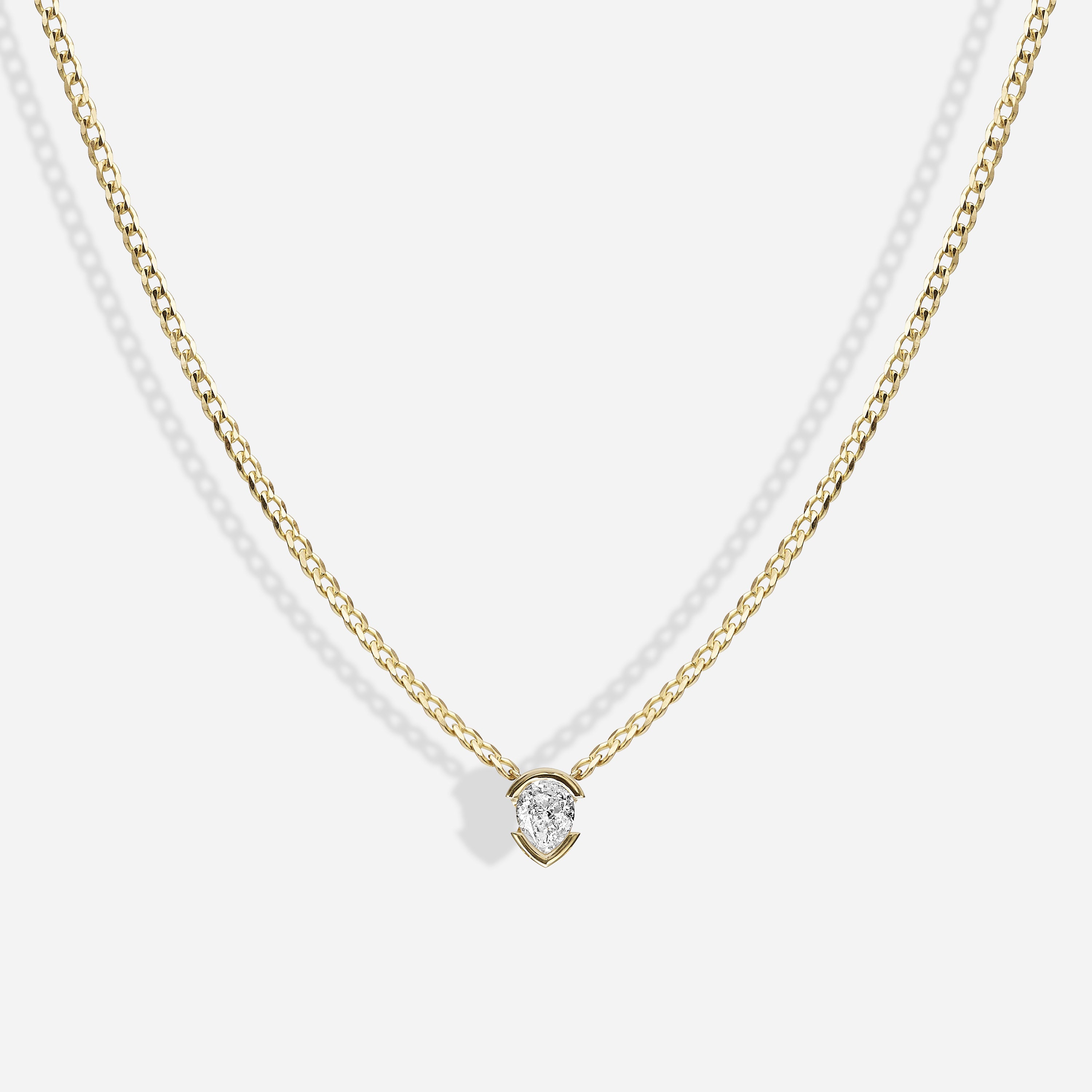 The Kiss Necklace | Pear Diamond