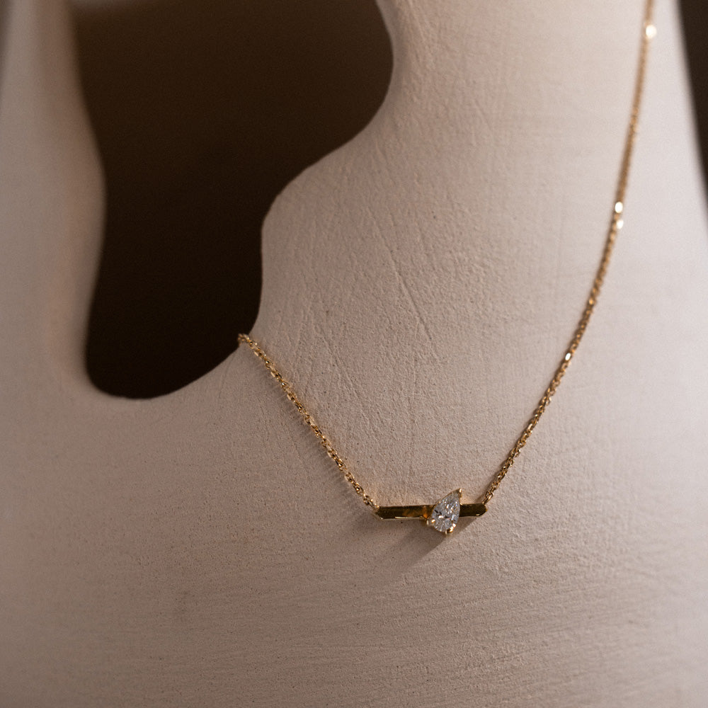 Pear on a Line | Diamond Necklace