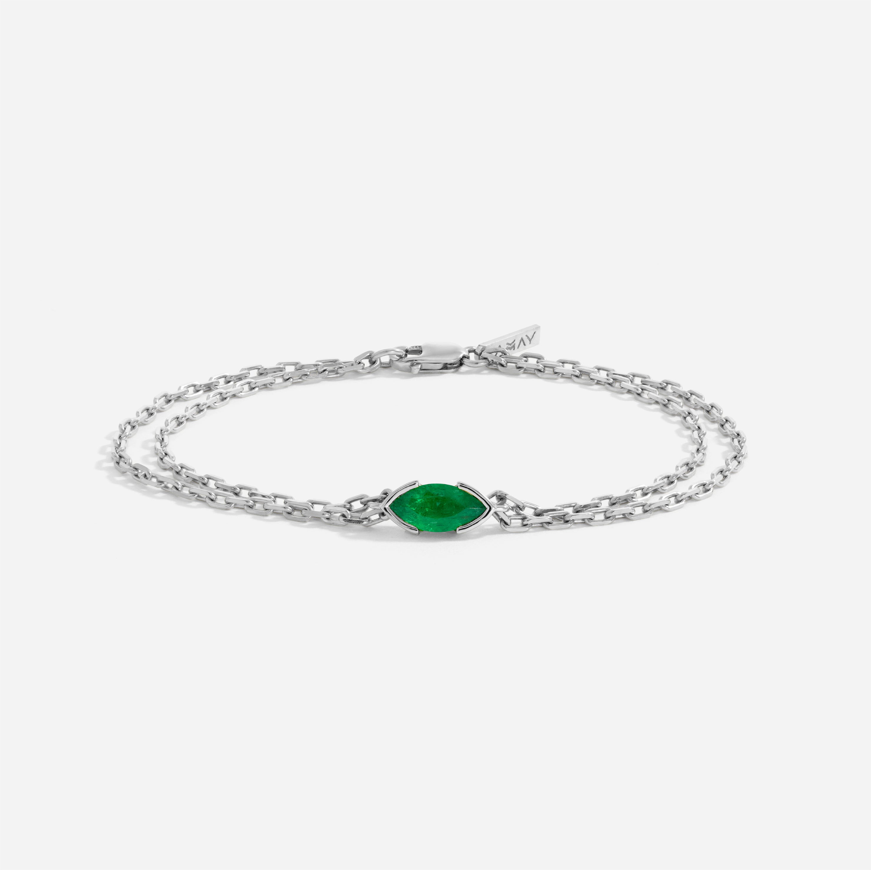 The Kiss Bracelet | Marquise Emerald