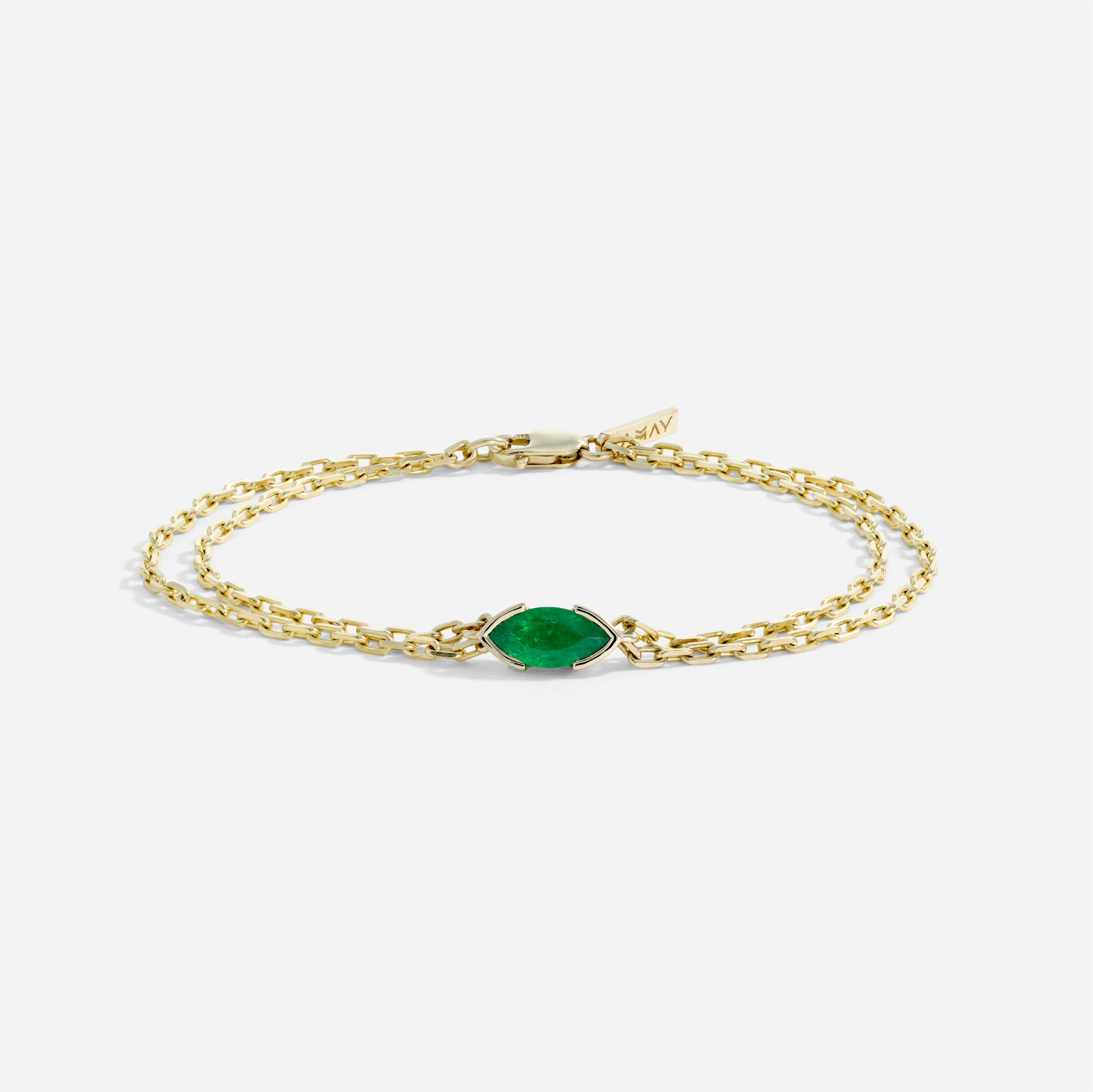 The Kiss Bracelet | Marquise Emerald