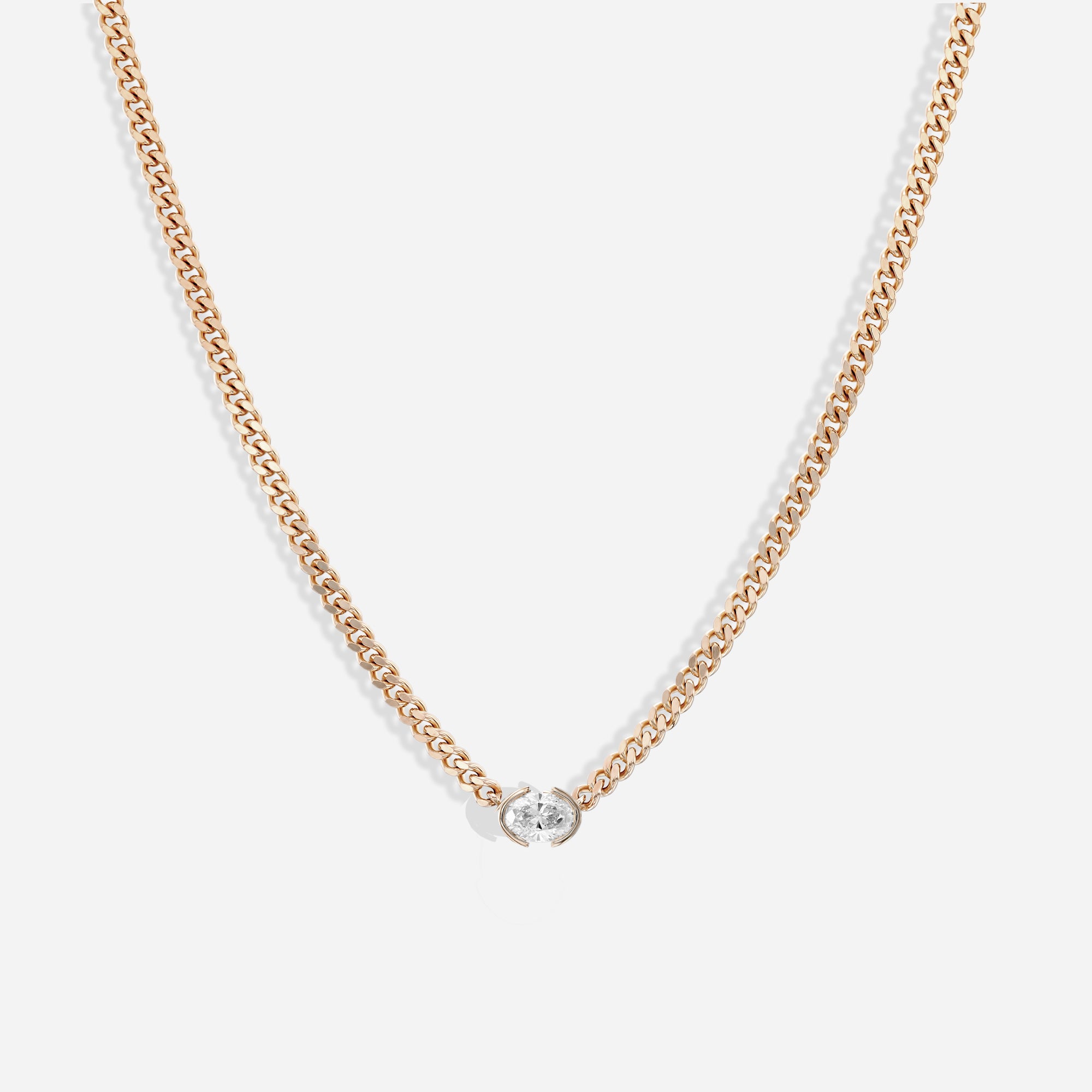 The Kiss Necklace | Oval Diamond