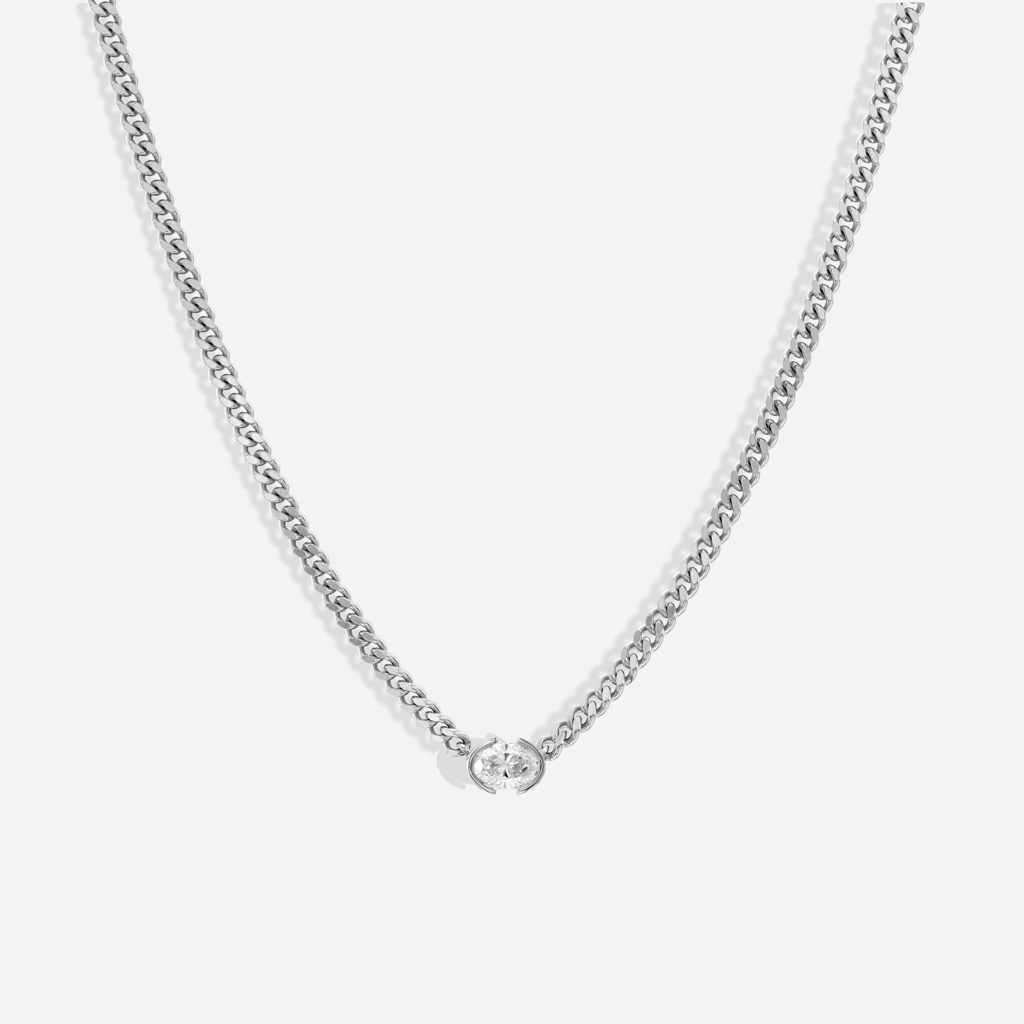 The Kiss Necklace | Oval Diamond