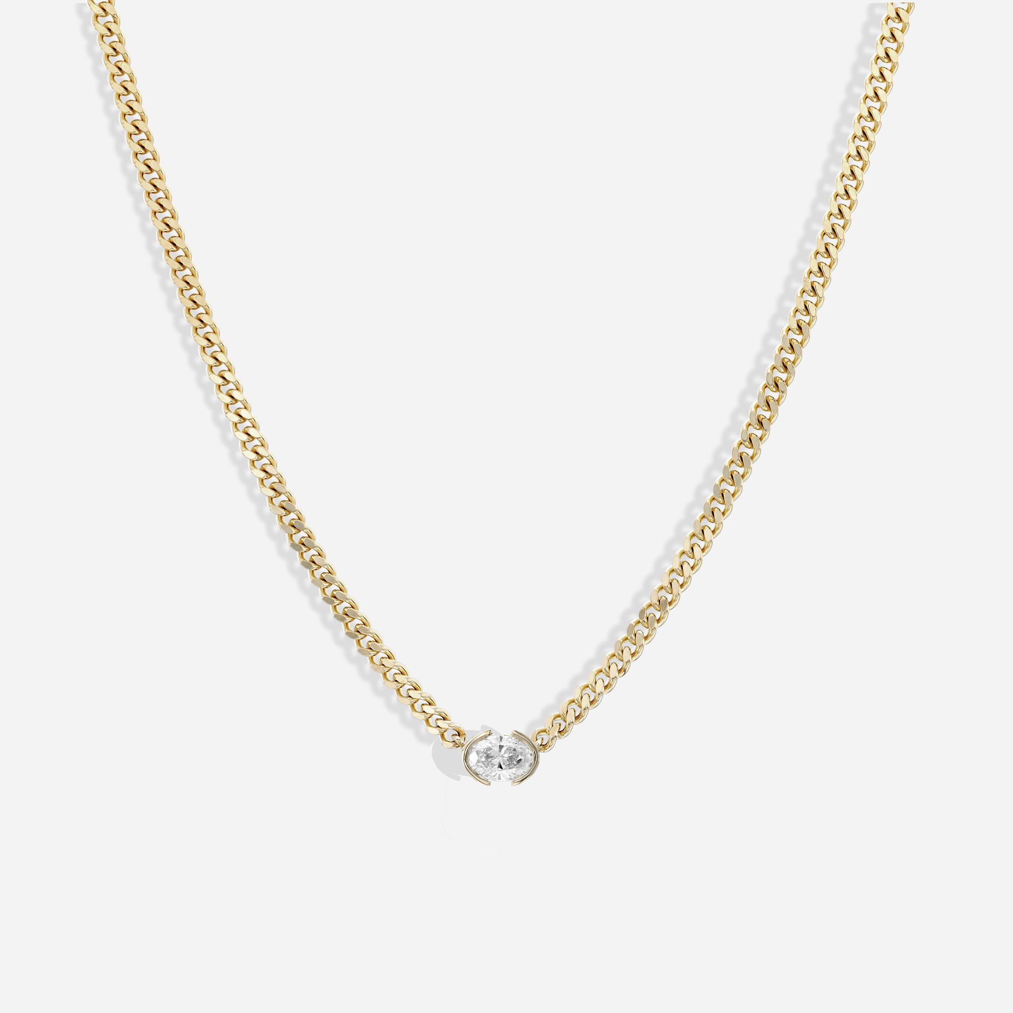 The Kiss Necklace | Oval Diamond