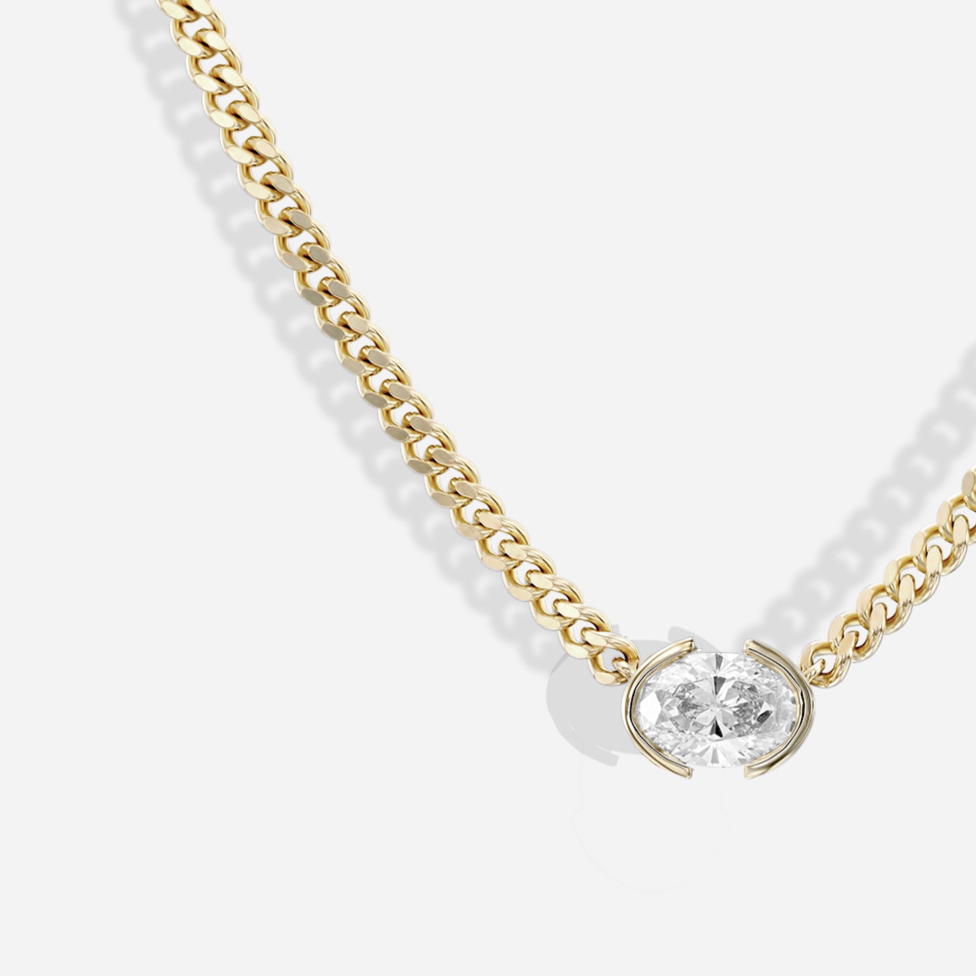 The Kiss Necklace | Oval Diamond