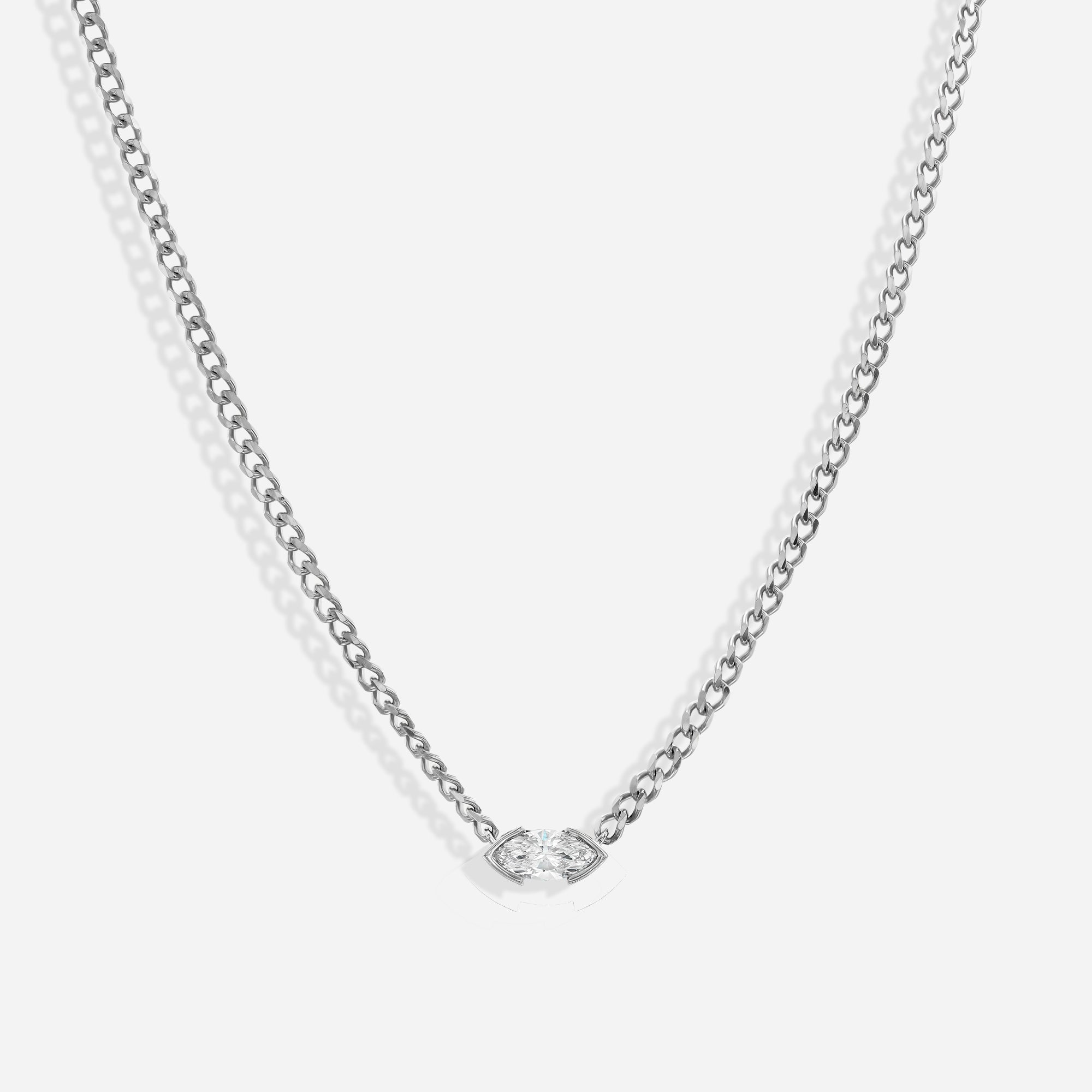 The Kiss Necklace | Marquise Diamond