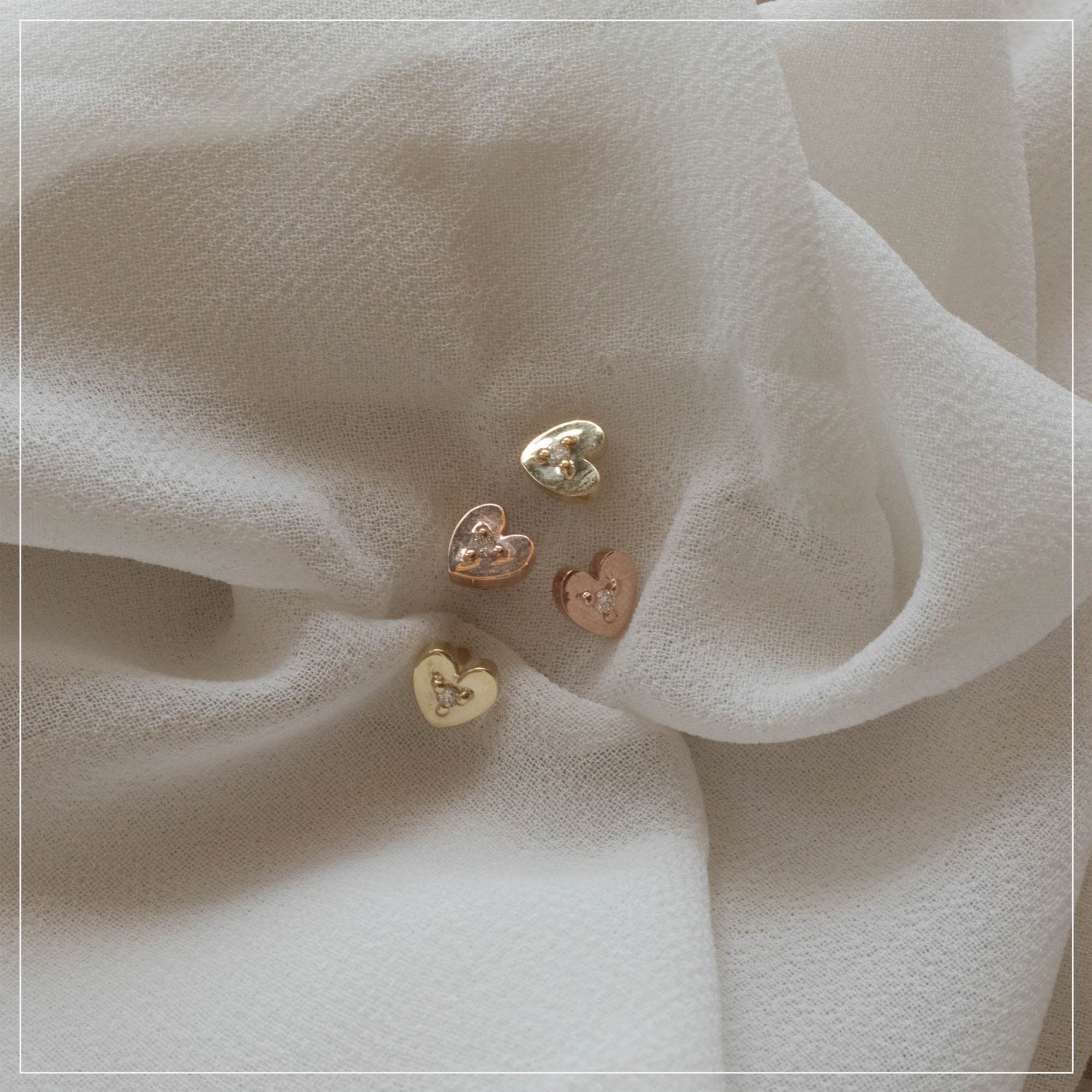 Last Chance >> Itty Bitty | Rose Gold Heart Studs