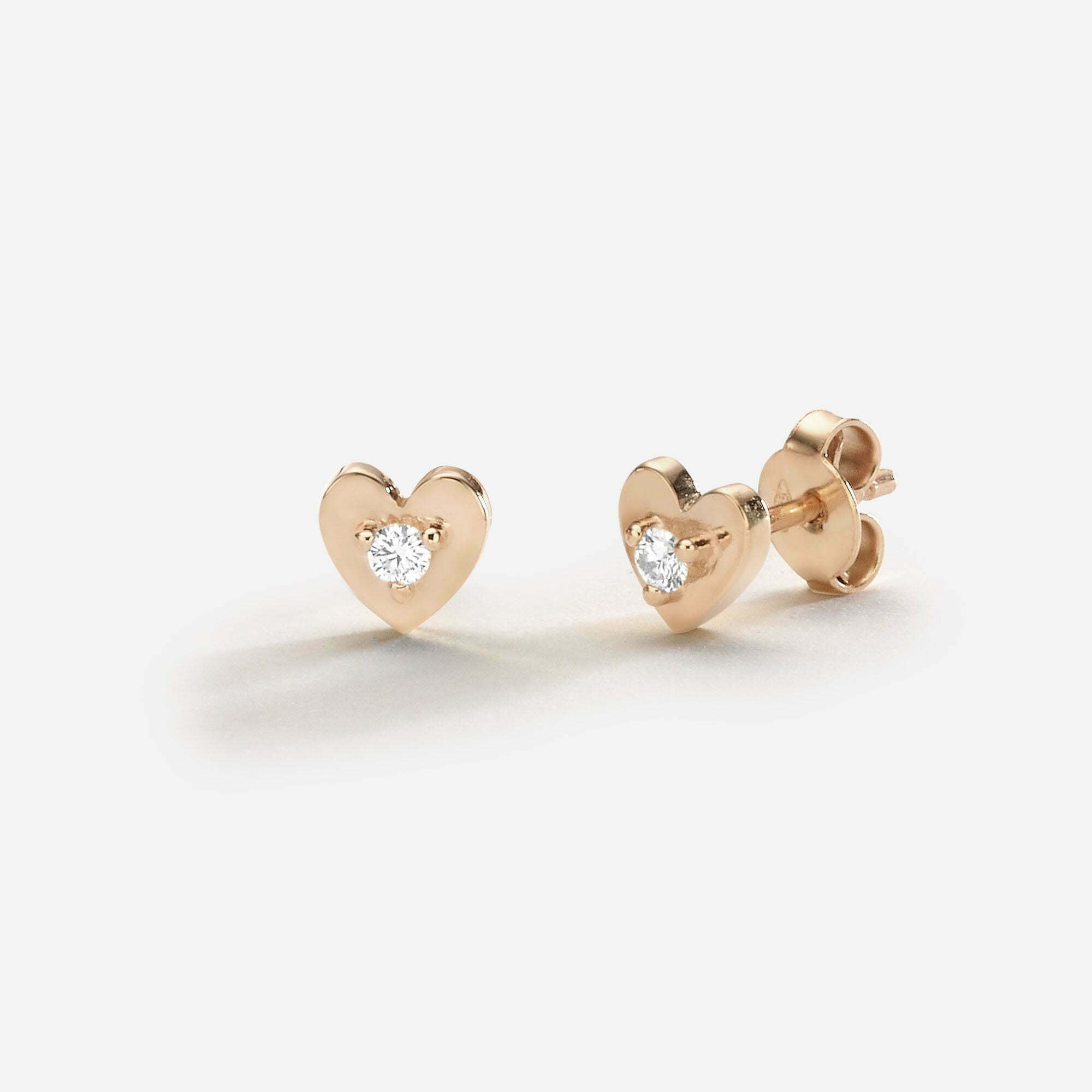 Last Chance >> Itty Bitty | Rose Gold Heart Studs